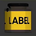 Clear Glass Storage Jar with Yellow Label and Black Lid for Household Daily Use