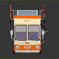 Orange And White Hot Dog Food Truck With Solar Panels And Striped Awning