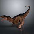 Realistic 3D Rendered Dinosaur Standing With Open Mouth And Grey Background
