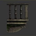 Architectural Wooden Railing With Classic Balusters And Top Rail Design For Traditional Buildings