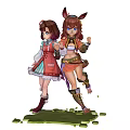 Two Game Anime Characters In Colorful Distinctive Costumes