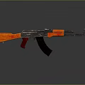 High Quality AK47 Assault Rifle With Orange Wooden Stock Grip Black Barrel Magazine