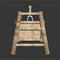 Natural Wooden Baby Crib With Woven Bed And Rustic Sturdy Frame