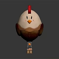 Cute Cartoon Chicken Shaped Playground Equipment With Red Comb White Face And Small Platform
