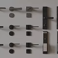 Door handle combination 3d model