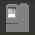 Modern Design Gray Computer Printer With Blue Control Panel And Paper Output Tray