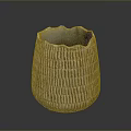 Pink Carved Ceramic Sculpture With Vertical Textured Stripes And Irregular Edge
