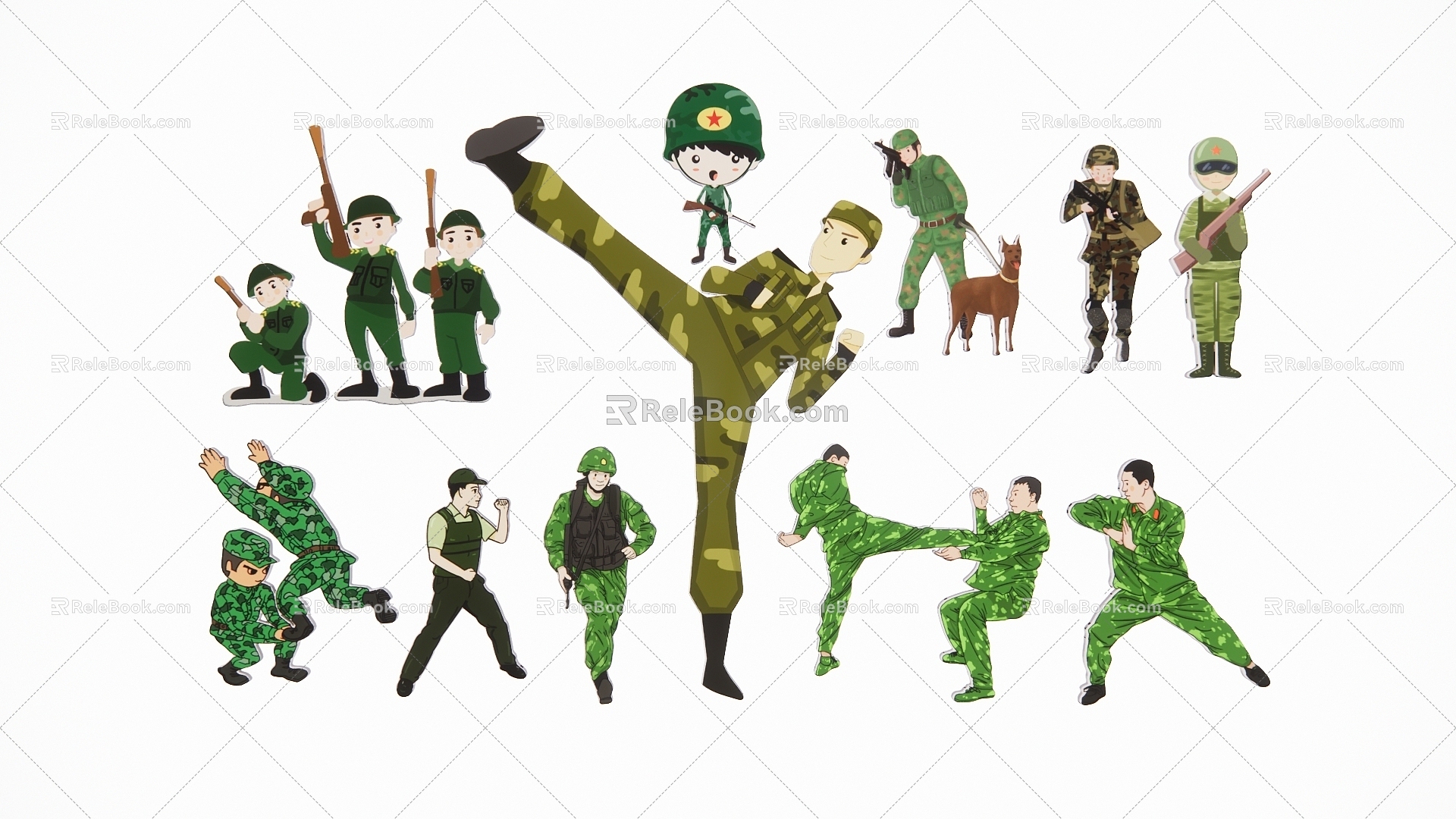 2D Camouflage Suit Soldier Warrior Silhouette 3d model