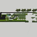 Modern Garden Landscape Design With Circular Walkway Lawn And Water Feature