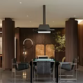 Modern Luxury Clubhouse Interior With Comfortable Sofas Coffee Tables And Pendant Lights