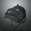 Tactical Weapon Helmet With Metallic Construction Green Visor And Protective Design 3d model