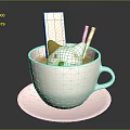 Modern Coffee Flower Art Latte Art Latte Flower 3d model