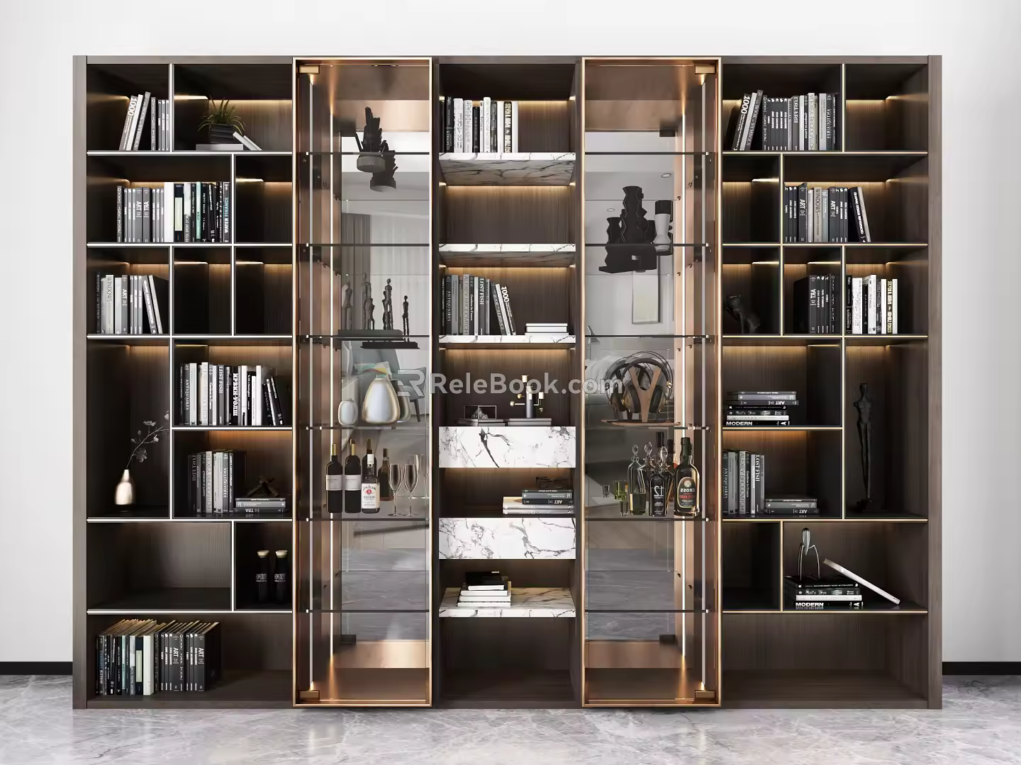 Modern bookcase combination 3d model