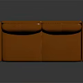 Modern Brown Leather Sofa with Simple Design and Metal Legs