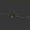 Vintage Green Wheeled Artillery Cannon With Old Historical Military Design