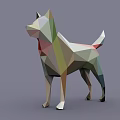 Colorful Low Poly Reptile Sculpture With Geometric Shapes And Vibrant Hues
