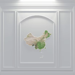 Wall three-dimensional map hanging decoration wall decoration 3d model