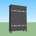 Black Metal Storage Lockers With Multiple Doors And Drawer Compartments
