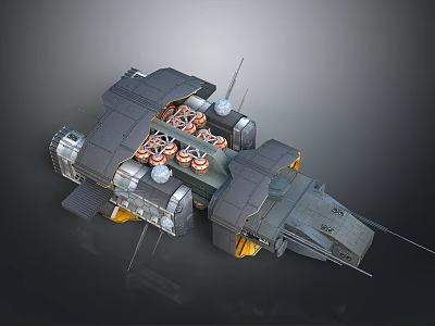 Advanced Cosmic Spacecraft With Modular Structure Antenna Arrays And Engine Components 3d model