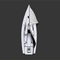 White Sailboat With White Sails Red Logo And Numbers APR A2394 On Sails