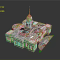 Classical Capitol Building With Green Dome And White Symmetrical Architecture Design