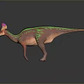 Vibrant Colored Dinosaur Featuring Pink Horn And Green Body Patterns In 3D Render