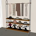 Hat Display Rack With Multiple Shelves And Various Style Hats And Scarves