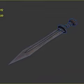 Traditional Weapon Sword With Ornate Metal Blade And Carved Wooden Handle
