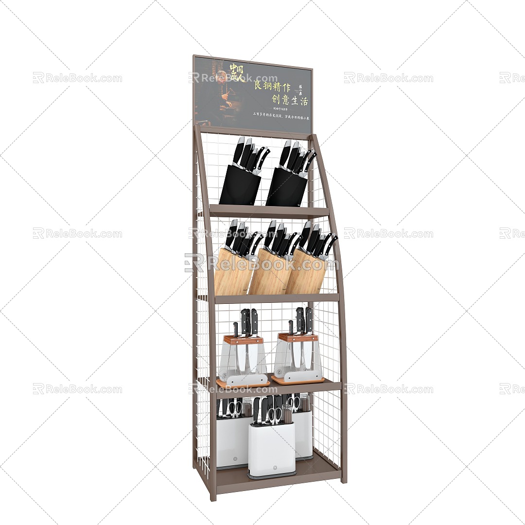 Shelf Customized Rack Display Rack Product Rack Iron Rack Roller Rack Rotating Rack Steel Structure Kitchenware Display Jewelry Rack Vertical Display Rack Hook Shopping Mall 3d model