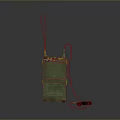 Military Weapon Communication Device In Green With Antennas And Connected Cables