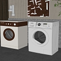 Modern washing machine drum washing machine combination 3d model