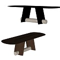 CASA Middle Style Dining Table Log Dining Table Oval Dining Table Shaped Dining Table Desk Long Dining Table 3d model