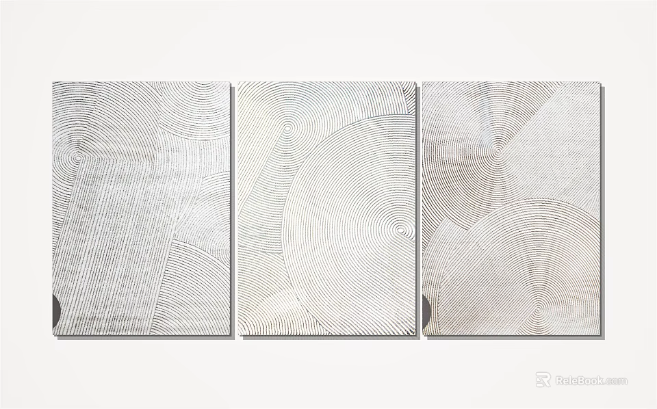 Modern Minimalist Square Rugs with Geometric Wave Lines and Light Tones for Home Decor 3d model 