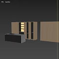 Modern Kitchen Interior Decorative Cabinets With Sleek Design And Wooden Finish