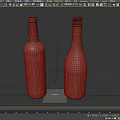 Elegant Wine Bottles And Glasses With Red Gold Caps And Decorative Labels