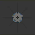 Blue Hardware Tool With Multi Black Blades And Threaded Base Structure