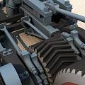 Vintage Industrial Equipment With Large Wheels Gears And Metal Mechanical Frame