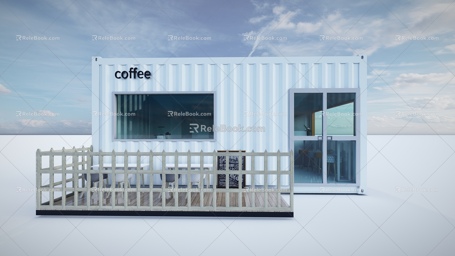 Modern Container Container Coffee Shop 3d model