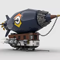 Building Blocks Airship Carriage Model With Eye Design Chain And Mechanical Parts