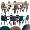 Modern Dining Chairs With Multiple Color Options Sleek Black Legs And Dining Table 3d model