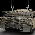 Military Main Battle Tank With Camouflage Net Main Cannon And Heavy Tracks