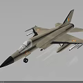 Tan Military Fighter Jet With Attached Missiles National Insignia And Transparent Cockpit