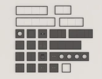 Switch panel water and electricity socket 3d model