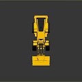 Yellow Heavy Duty Construction Loader With Large Bucket And Black Tires