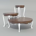 Functional Round Tables with Wooden Tops and White Legs Nested Design