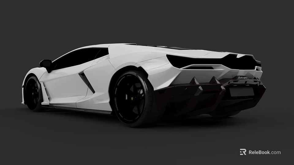 Sleek White Sports Car With Modern Design And Black Wheels Rear View 3d model 