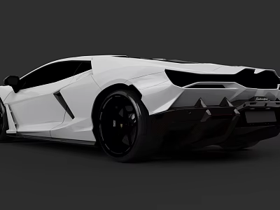 Sleek White Sports Car With Modern Design And Black Wheels Rear View 3d model