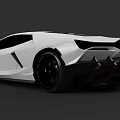 Sleek White Sports Car With Modern Design And Black Wheels Rear View