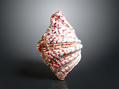 Detailed Organ Structure With Hair Like Red White Patterns And Diamond Shape 3d model
