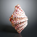 Detailed Organ Structure With Hair Like Red White Patterns And Diamond Shape